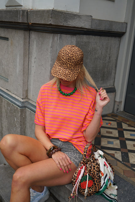 T-SHIRT ROMY ORANJE ROZE