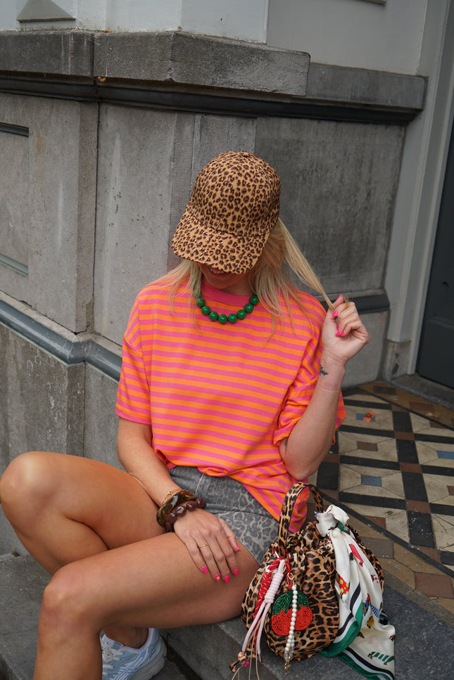T-SHIRT ROMY ORANJE ROZE