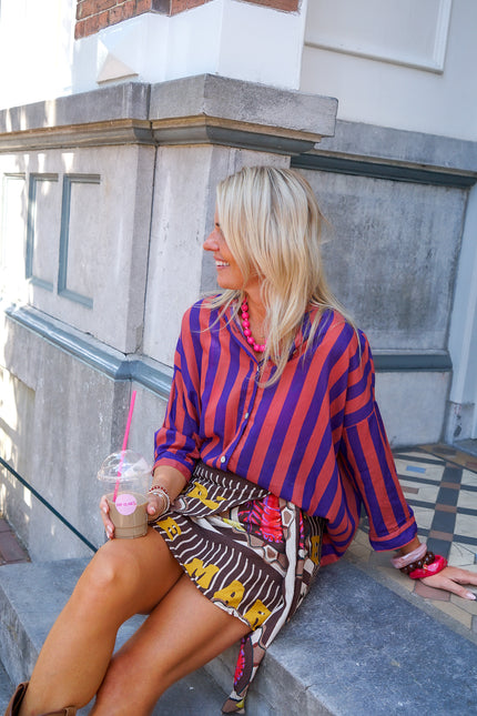 STREEP BLOUSE TERRA PAARS