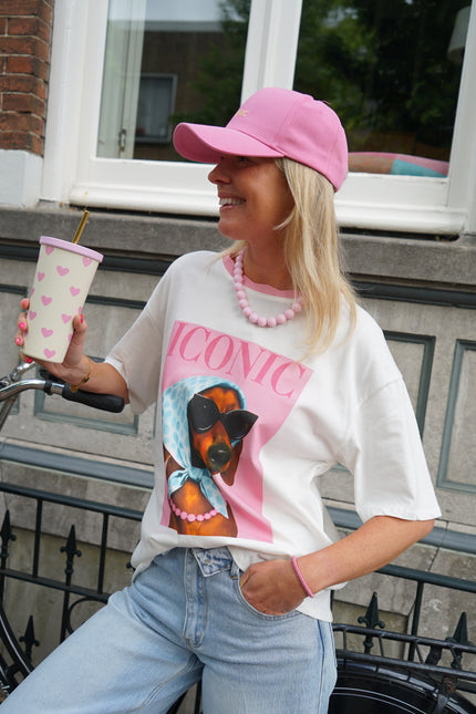 T-SHIRT DOG ICONIC ROZE