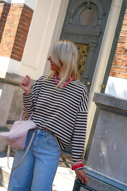 STREEP LONGSLEEVE KIM BRUIN ECRU