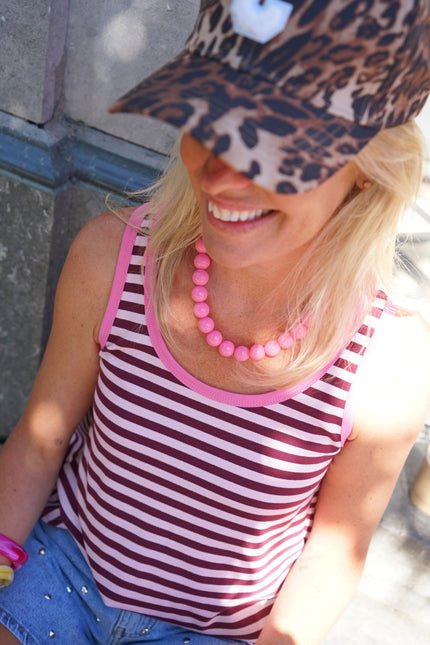STREEP SINGLET LEA BURGUNDY ROZE