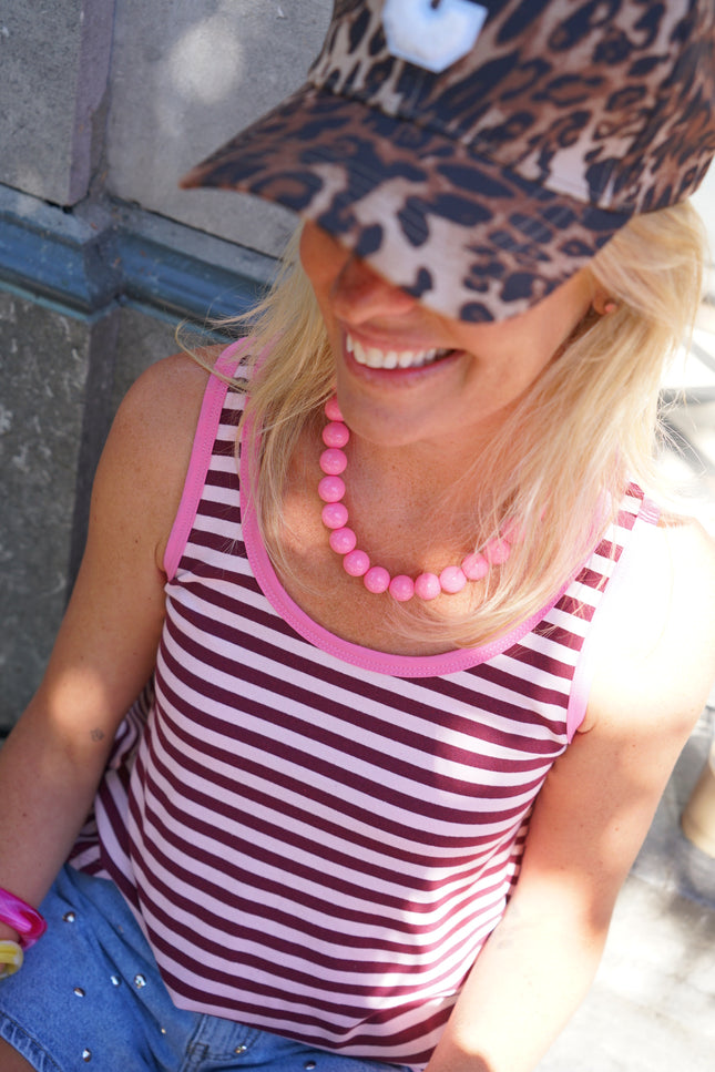 STREEP SINGLET LEA BORDEAUX ROZE
