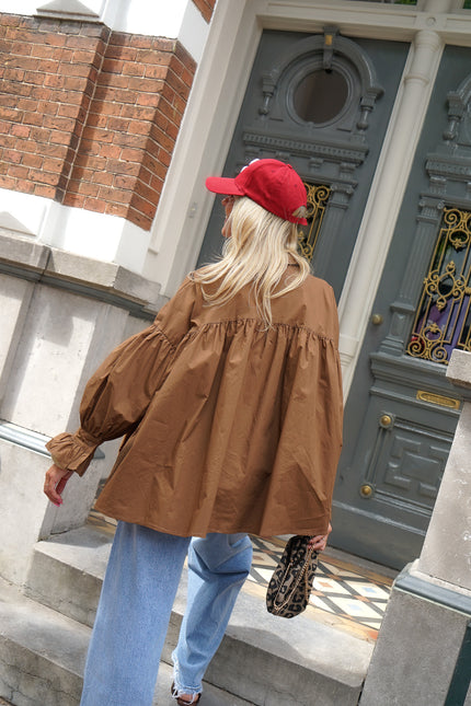BAUMWOLLBLUSE SAAR KHAKI