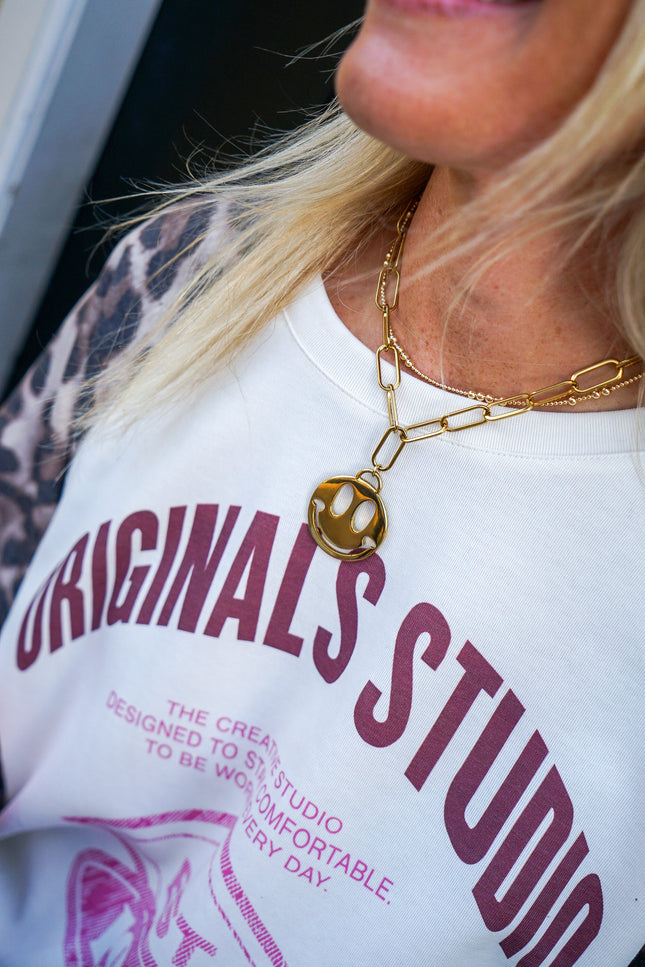 KETTING SMILEY GOUD