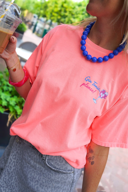 T-SHIRT GIN TONIC PEACH