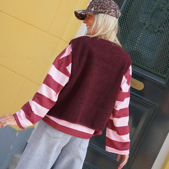 TEDDY GILET PIP BORDEAUX