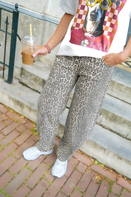 BARREL JEANS LEOPARD