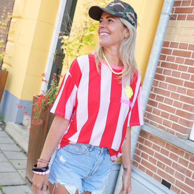 STREEP T-SHIRT BEACH CLUB ROOD