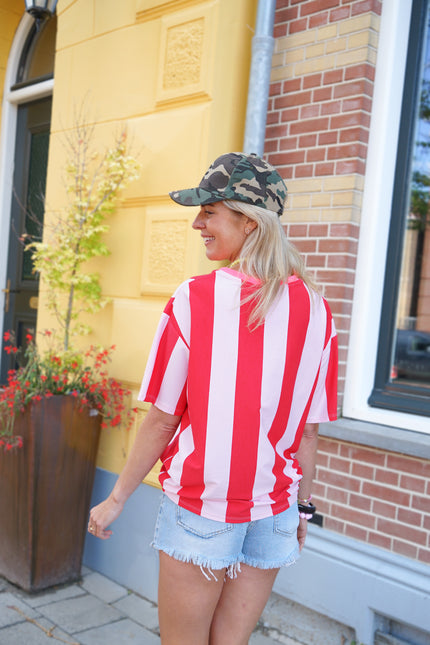 STREEP T-SHIRT BEACH CLUB ROOD