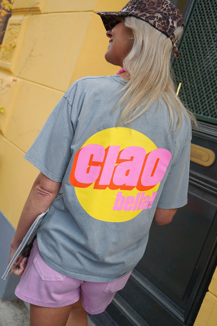 T-SHIRT CIAO BELLA GRIJS