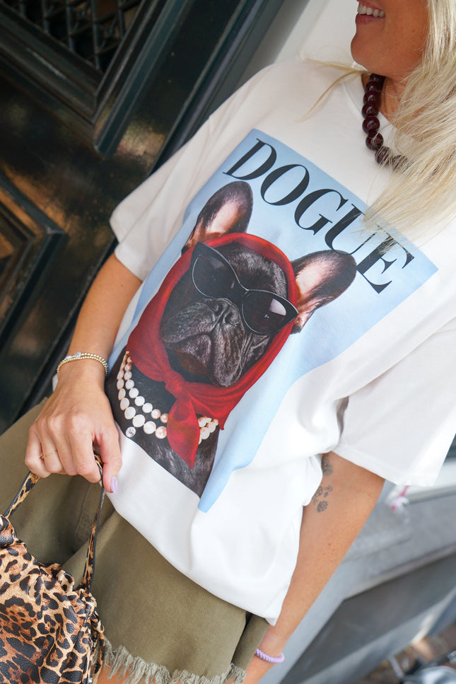 T-SHIRT DOG DOGUE BLAUW