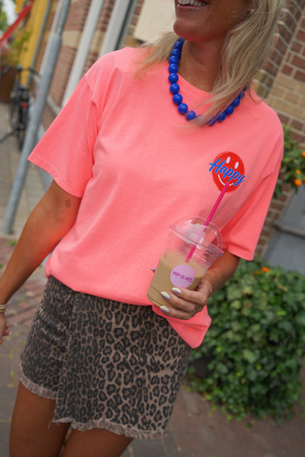 T-SHIRT HAPPY LOVE PEACH