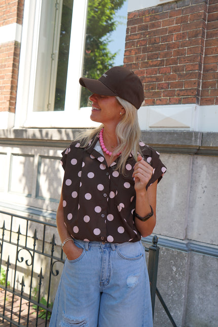 BLOUSE DOTS BRUIN