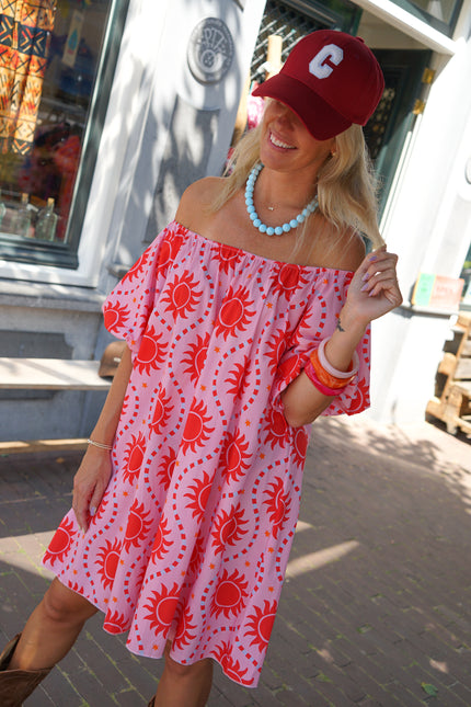 KATOENEN JURK SUN ROZE