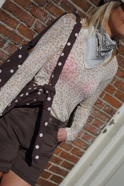 LEOPARD-MESH-TOP BEIGE