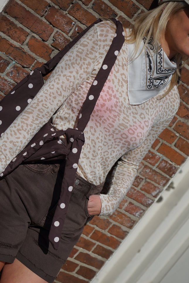LEOPARD-MESH-TOP BEIGE