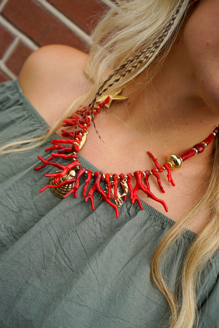 KETTING CORAL SHELL ROOD