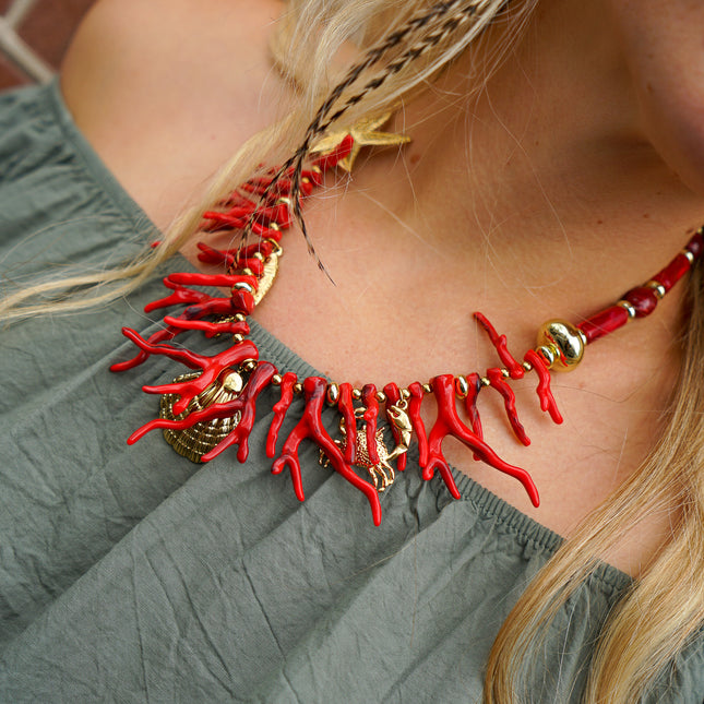 KETTING CORAL SHELL ROOD