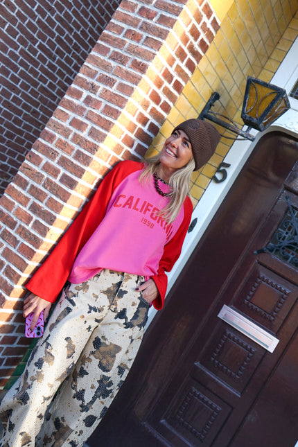 LONGSLEEVE ANNET CALIFORNIA ROZE ROOD