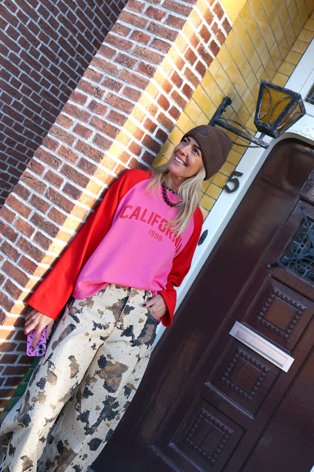 LONGSLEEVE ANNET CALIFORNIA ROZE ROOD