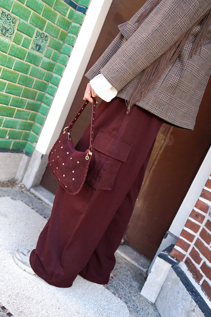 CARGO BROEK ANNE BORDEAUX
