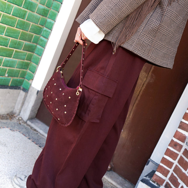 CARGO BROEK ANNE BORDEAUX