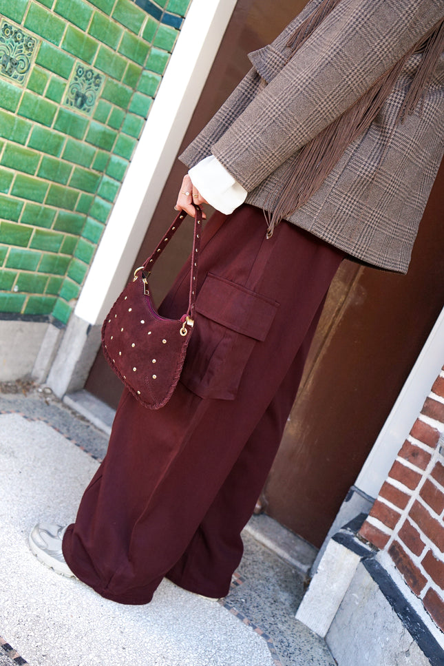CARGO BROEK ANNE BORDEAUX