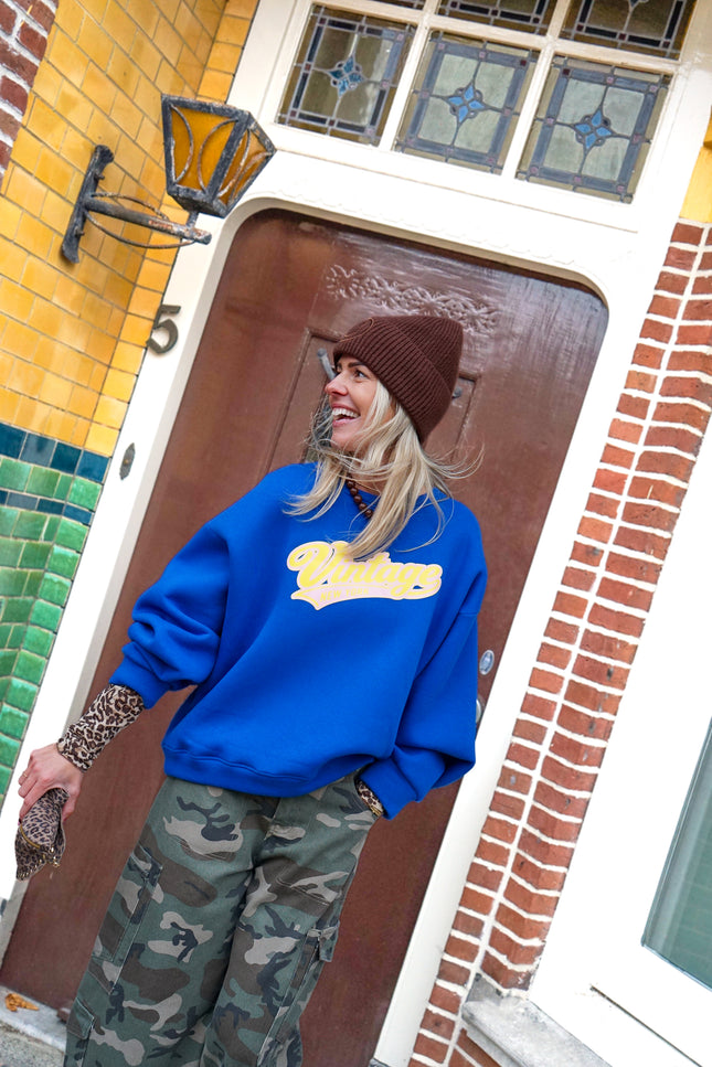 SWEATER DITTE VINTAGE NEW YORK BLAUW