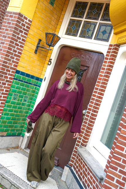 Longsleeve Nienke Aubergine Lace