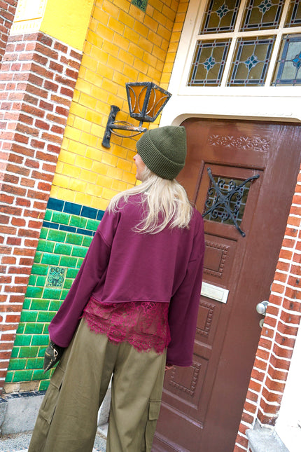 Longsleeve Nienke Aubergine Lace