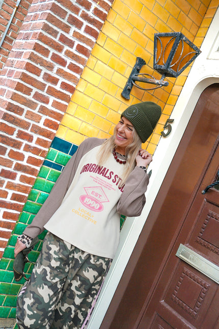 Longsleeve Mirre Taupe Ecru