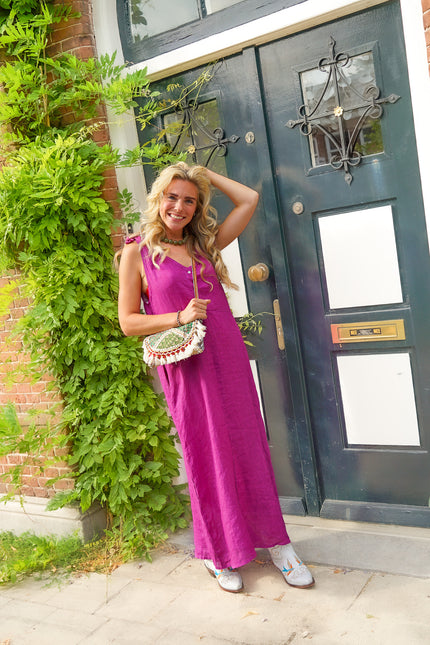 LINNEN JURK YARA MAGENTA