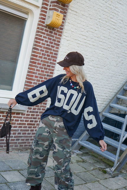 SWEATER BISOUS NAVY BEIGE