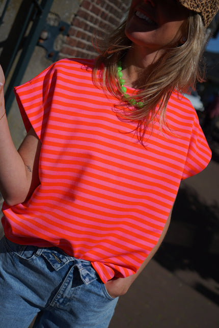 TOP LILY ORANJE ROZE
