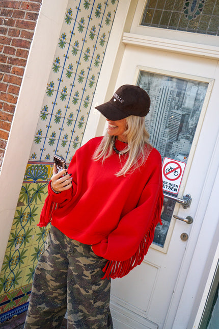 Sweater Fleur Franjes Rood