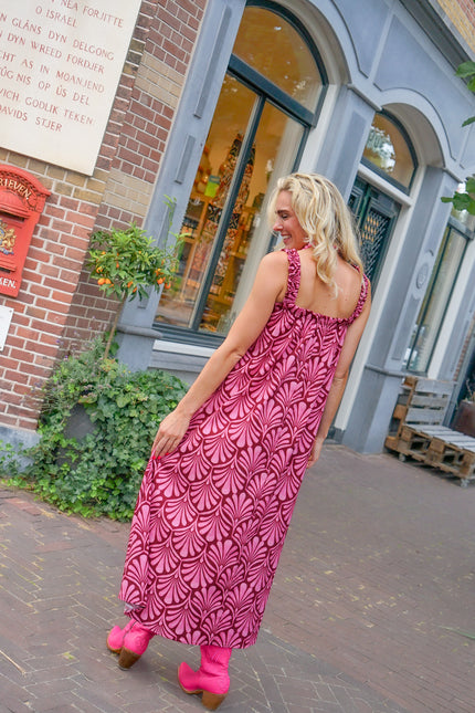 KATOENEN JURK MILLY PRINT BORDEAUX
