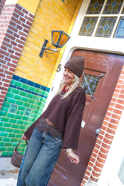 Longsleeve Nienke Bruin Lace