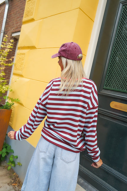 SWEATER LA DOLCE VITA BORDEAUX BLAUW