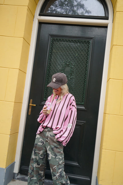 STREEP SWEATER LIFE ISN'T PERFECT ROZE BRUIN