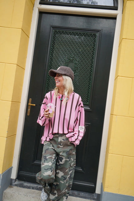STREEP SWEATER LIFE ISN'T PERFECT ROZE BRUIN