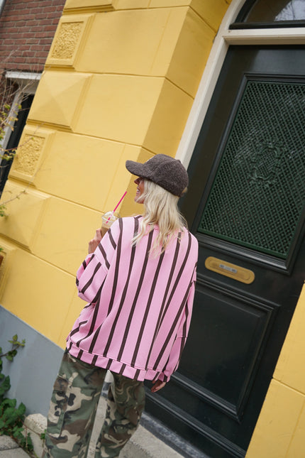 STREEP SWEATER LIFE ISN'T PERFECT ROZE BRUIN