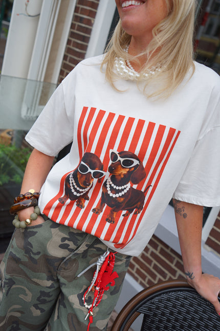 T-SHIRT TECKEL PAREL ROOD