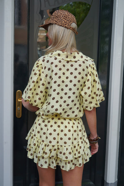 SET DOTS DOLLY BRUIN GEEL