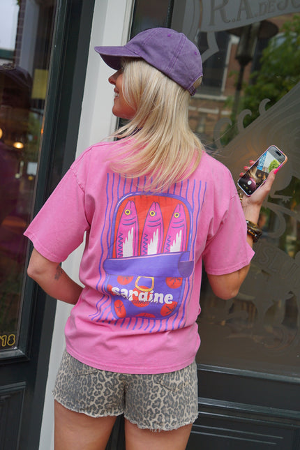 T-SHIRT SARDINE ROZE