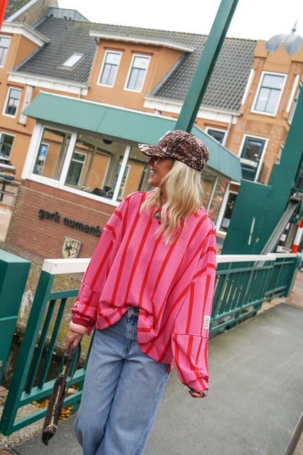 STREEP SWEATER LIFE ISN'T PERFECT ROZE ROOD