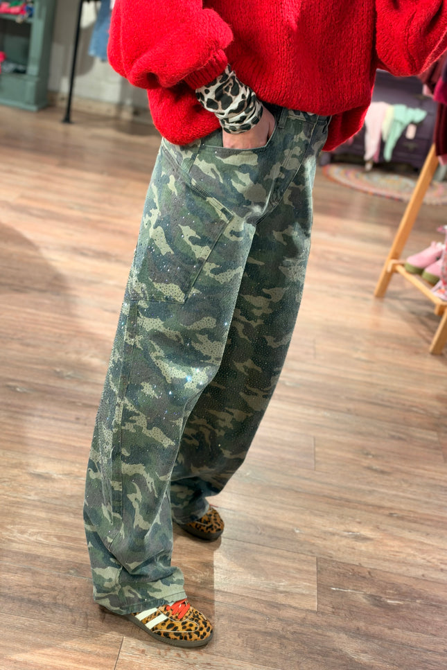 BALLOON JEANS GABY ARMY GLITTER