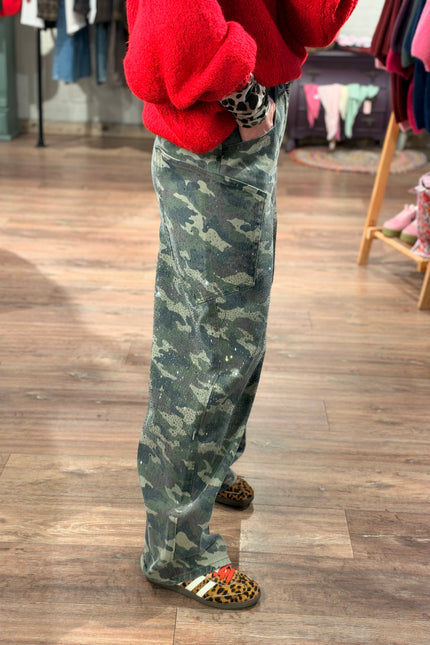 BALLOON JEANS GABY ARMY GLITTER