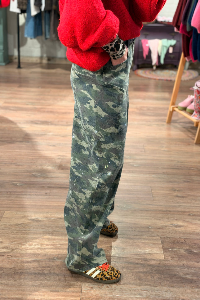 BALLOON JEANS GABY ARMY GLITTER