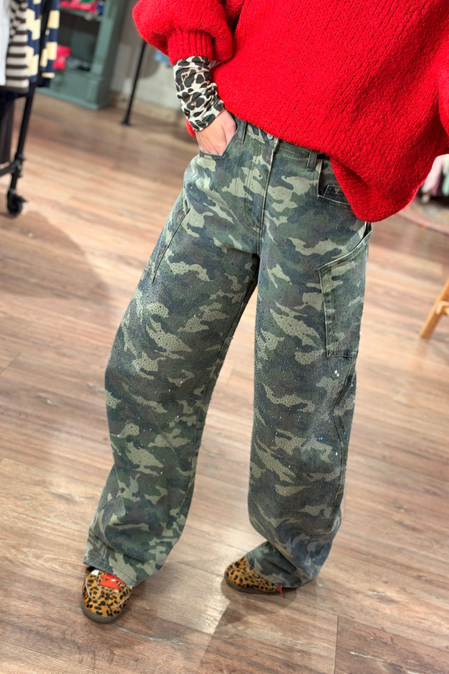 BALLOON JEANS GABY ARMY GLITTER